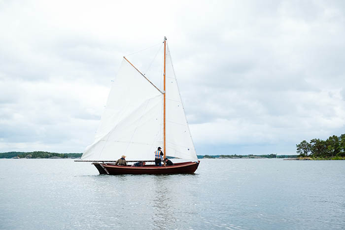 A traditional sailing boat on the sea close to Korpo
