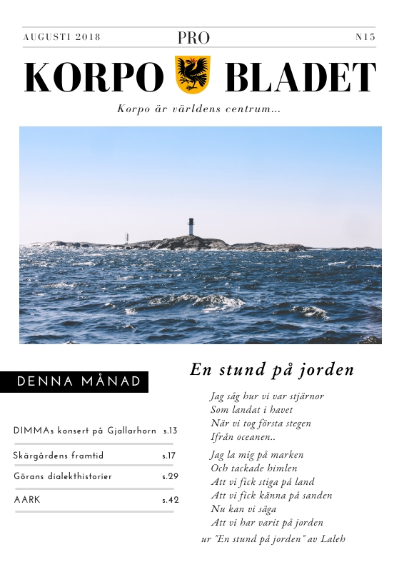 Korpo Bladet N15 front page