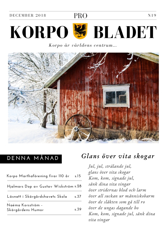 Korpo Bladet N19 front page