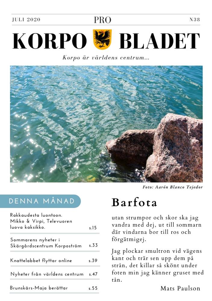 Korpo Bladet N38 front page
