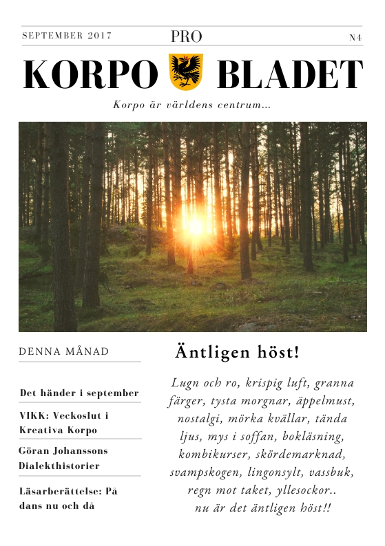 Korpo Bladet N4 front page