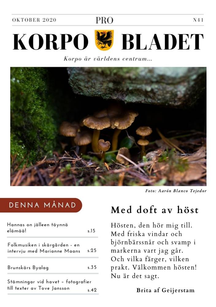 Korpo Bladet N41 front page