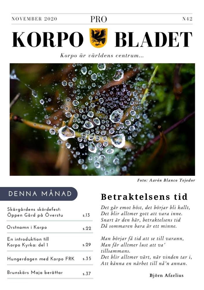 Korpo Bladet N42 front page