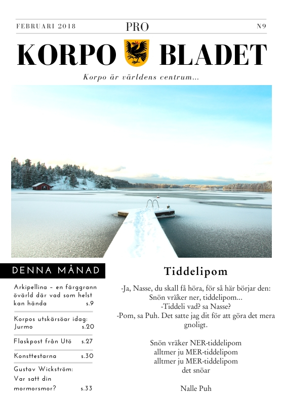 Korpo Bladet N9 front page